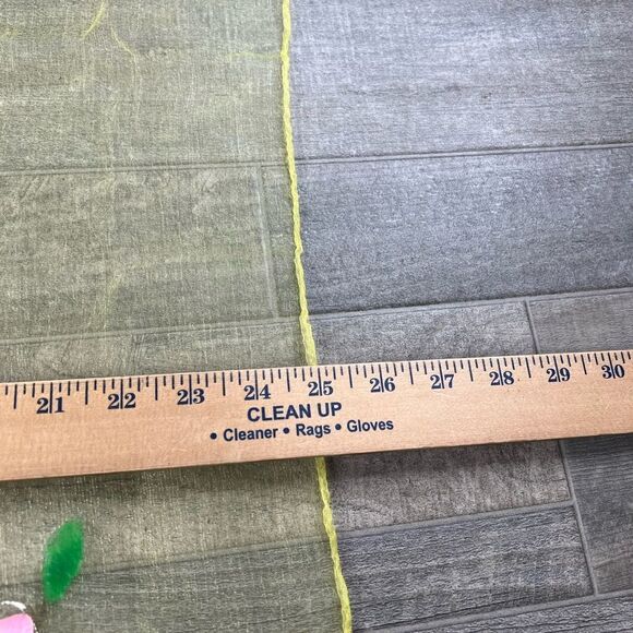 60s JAPAN Sheer texturized  Yellow with Floral Small Scarf. Rare. Vintage - Picture 5 of 7